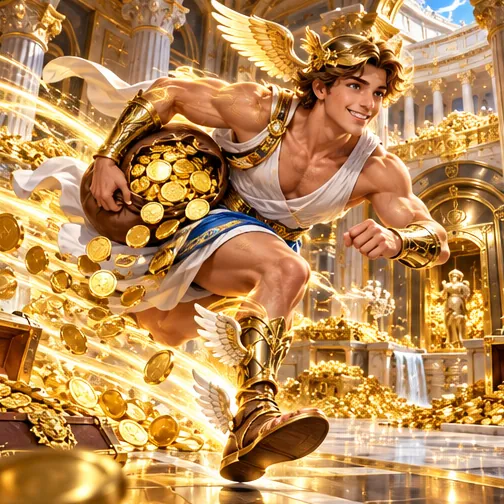 Hermes with a sack of gold — fast Mythoswin withdrawals